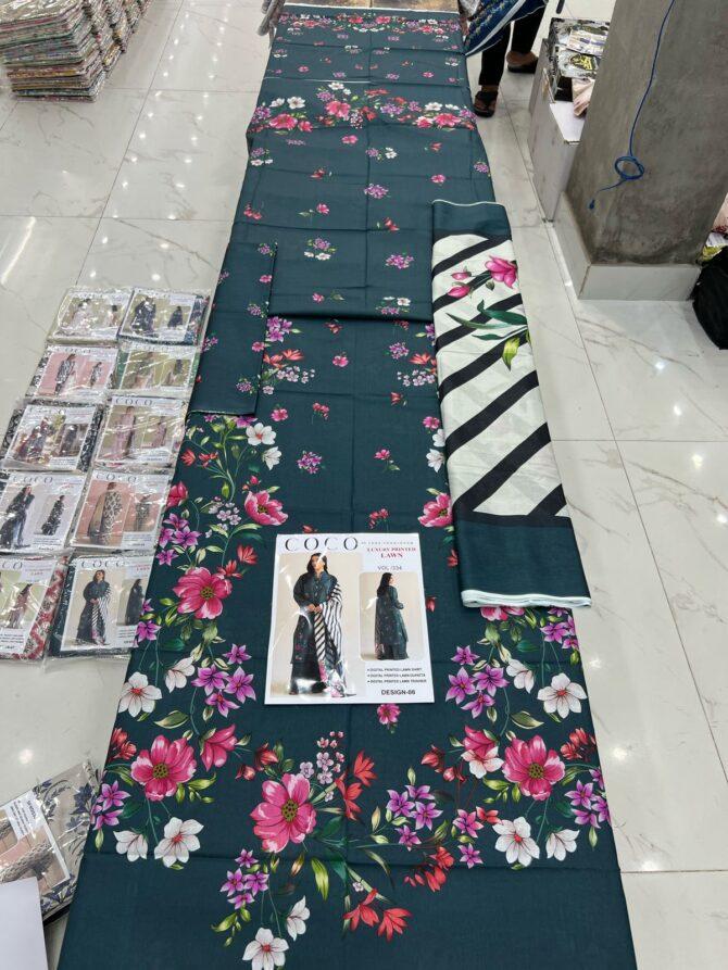 Coco by Zara ShahJahan Unstitched Lawn Dresses 3 Piece Suit Summer Collection Design No 8 - Image 2